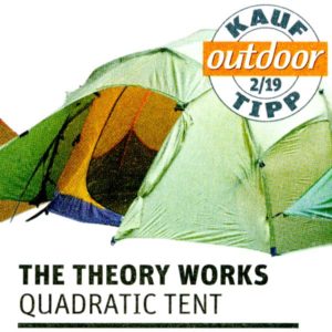 Quadratic Tent, with Outdoor Magazin Kauf-Tipp Logo