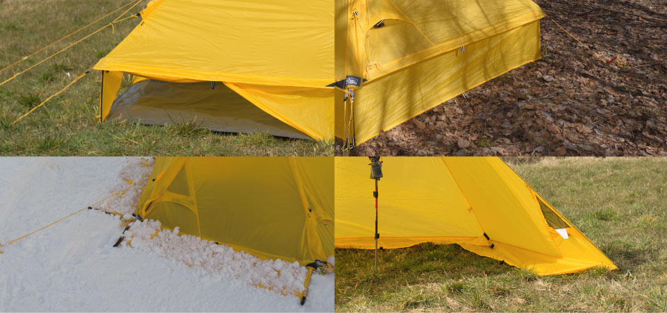 Four different sidewall options for the Modular Shelter System