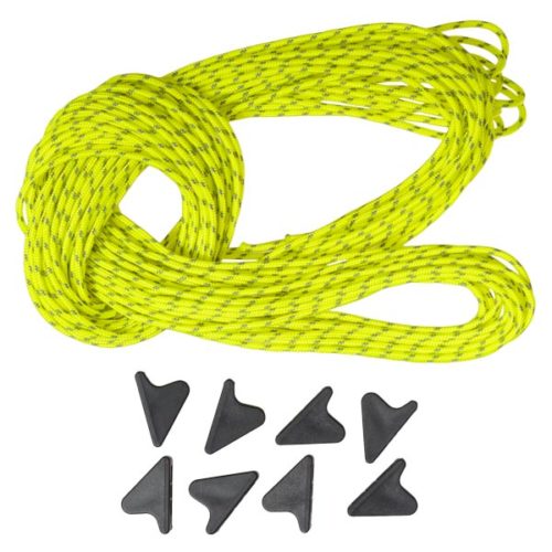 Guy Cord Set: 8x 2m lengths of Guy Cord 2.2mm, Yellow, with 8x Line-Lok® Adjusters